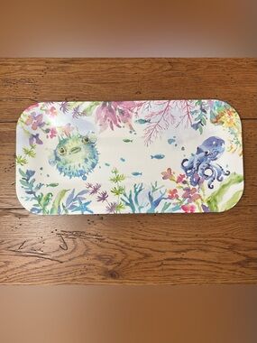 Pier 1 Rectangular Melamine Sea Life Serving Tray